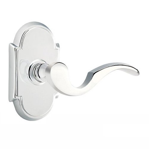 Emtek Single Dummy Right Handed Cortina Door Lever With #8 Rose in Polished Chrome