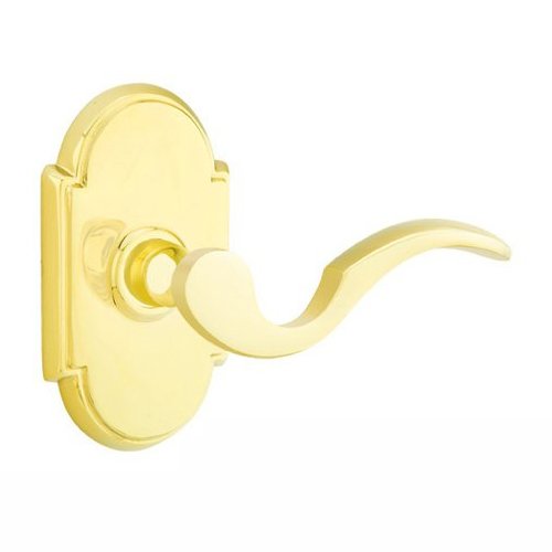 Emtek Single Dummy Right Handed Cortina Door Lever With #8 Rose in Polished Brass