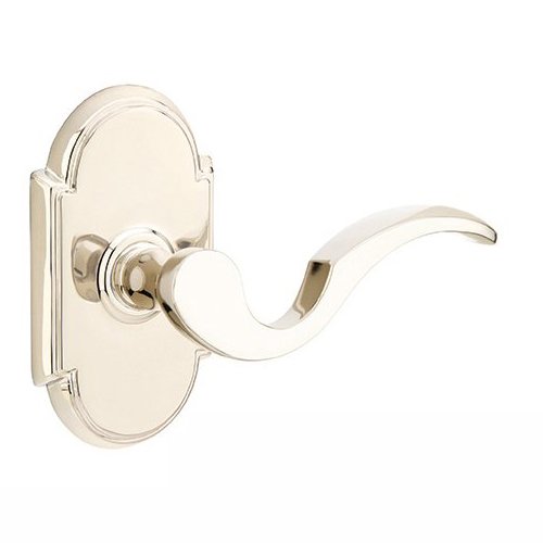 Emtek Double Dummy Right Handed Cortina Door Lever With #8 Rose in Polished Nickel