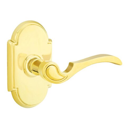 Emtek Double Dummy Coventry Right Handed Lever With #8 Rose in Unlacquered Brass