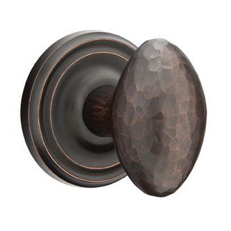 Emtek Passage Hammered Egg Door Knob with Regular Rose in Oil Rubbed Bronze