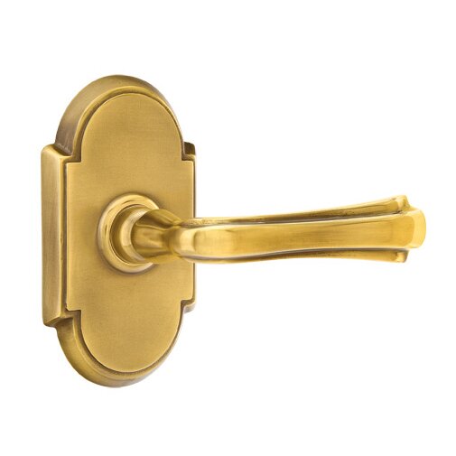 Emtek Passage Right Handed Wembley Lever With #8 Rose in French Antique Brass