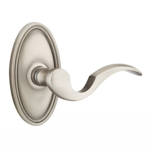 Emtek Passage Right Handed Cortina Door Lever With Oval Rose in Pewter