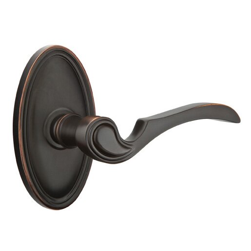 Emtek Passage Right Handed Coventry Lever With Oval Rose in Oil Rubbed Bronze
