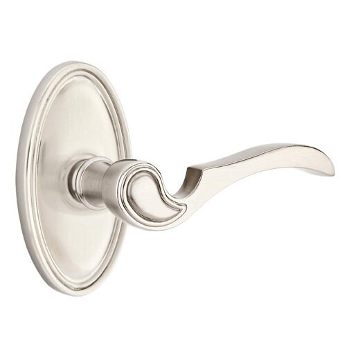 Emtek Passage Right Handed Coventry Lever With Oval Rose in Satin Nickel