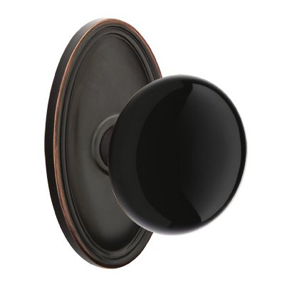 Emtek Passage Ebony Knob And Oval Rosette With Concealed Screws in Oil Rubbed Bronze