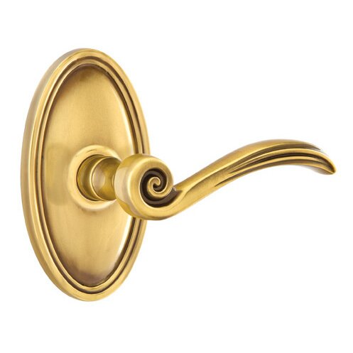 Emtek Passage Right Handed Elan Lever With Oval Rose in French Antique Brass