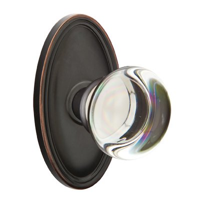 Emtek Providence Passage Door Knob and Oval Rose with Concealed Screws in Oil Rubbed Bronze