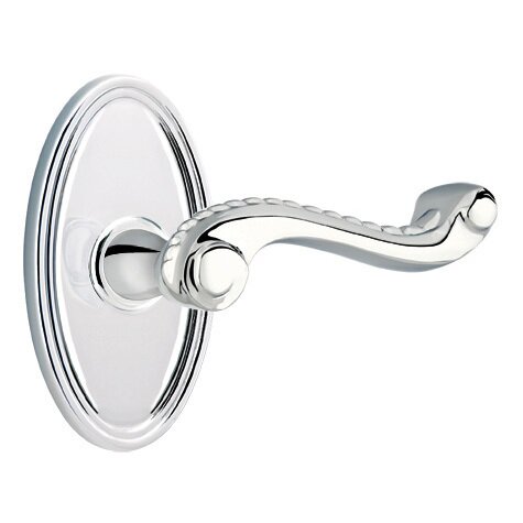 Emtek Passage Right Handed Rope Lever With Oval Rose in Polished Chrome