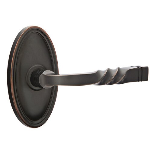 Emtek Passage Right Handed Sante Fe Lever With Oval Rose in Oil Rubbed Bronze