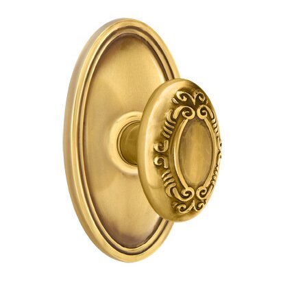 Emtek Passage Victoria Knob With Oval Rose in French Antique Brass