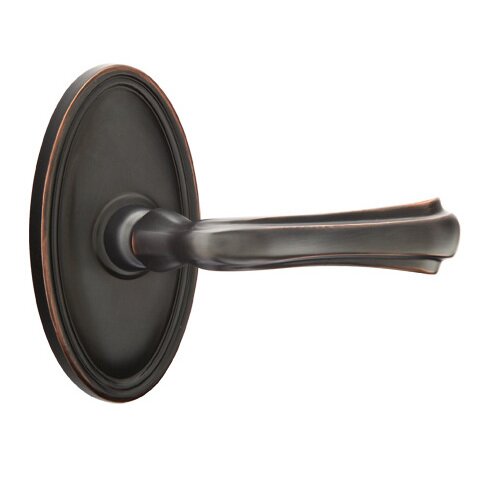 Emtek Passage Right Handed Wembley Lever With Oval Rose in Oil Rubbed Bronze