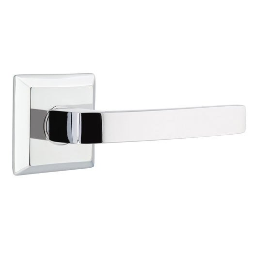 Emtek Passage Breslin Right Handed Lever and Quincy Rose in Polished Chrome with Concealed Screws