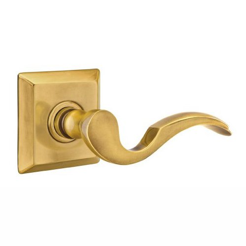 Emtek Passage Right Handed Cortina Door Lever With Quincy Rose in French Antique Brass