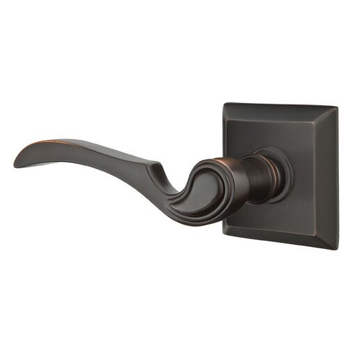 Emtek Passage Left Handed Coventry Lever With Quincy Rose in Oil Rubbed Bronze
