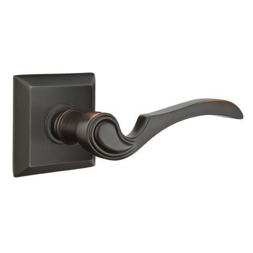 Emtek Passage Right Handed Coventry Lever With Quincy Rose in Oil Rubbed Bronze