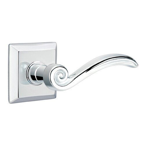 Emtek Passage Right Handed Elan Lever With Quincy Rose in Polished Chrome