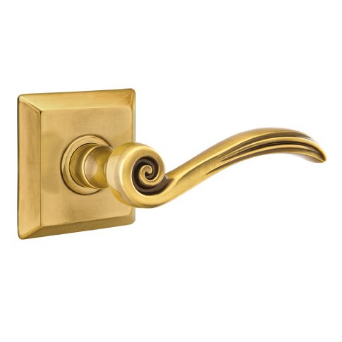 Emtek Passage Right Handed Elan Lever With Quincy Rose in French Antique Brass