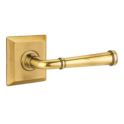 Emtek Passage Right Handed Merrimack Lever With Quincy Rose in French Antique Brass