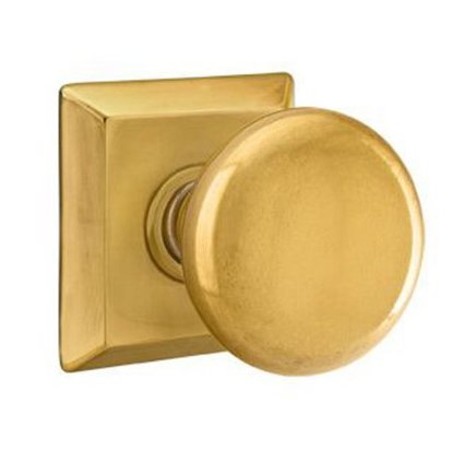 Emtek Passage Providence Door Knob With Quincy Rose in French Antique Brass