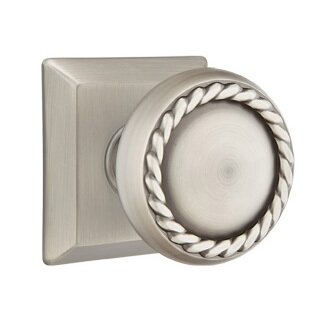 Emtek Passage Rope Knob With Quincy Rose in Pewter