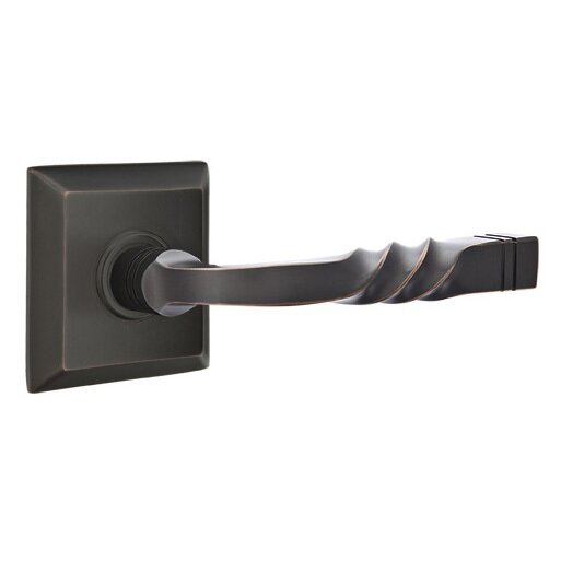 Emtek Passage Right Handed Sante Fe Lever With Quincy Rose in Oil Rubbed Bronze