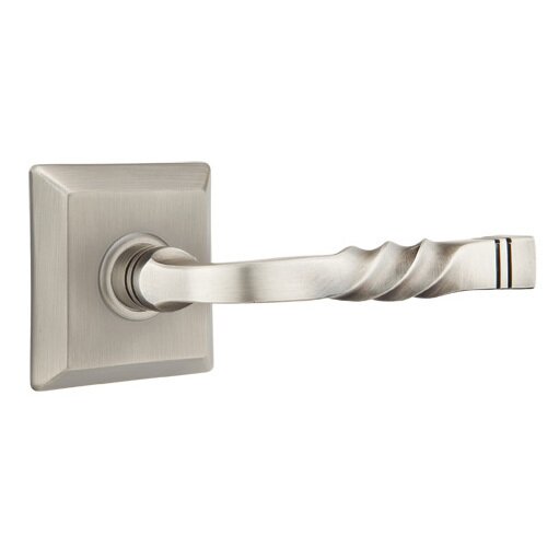 Emtek Passage Right Handed Sante Fe Lever With Quincy Rose in Pewter