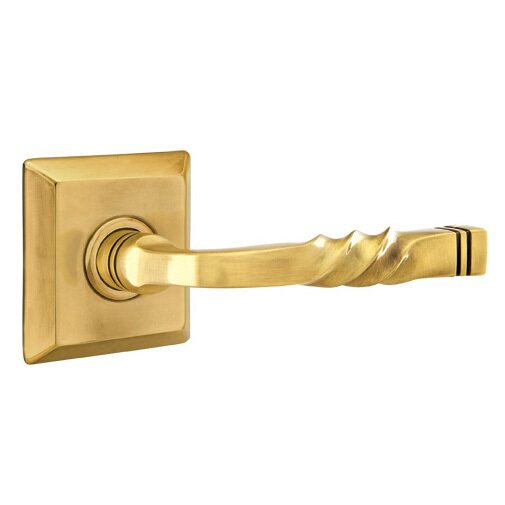 Emtek Passage Right Handed Sante Fe Lever With Quincy Rose in French Antique Brass