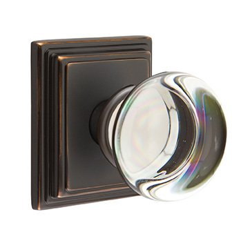 Emtek Providence Passage Door Knob and Wilshire Rose with Concealed Screws in Oil Rubbed Bronze