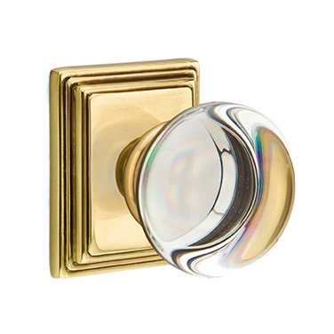 Emtek Providence Passage Door Knob and Wilshire Rose with Concealed Screws in French Antique Brass