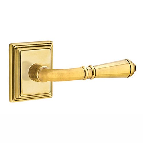 Emtek Passage Right Handed Turino Door Lever With Wilshire Rose in French Antique Brass
