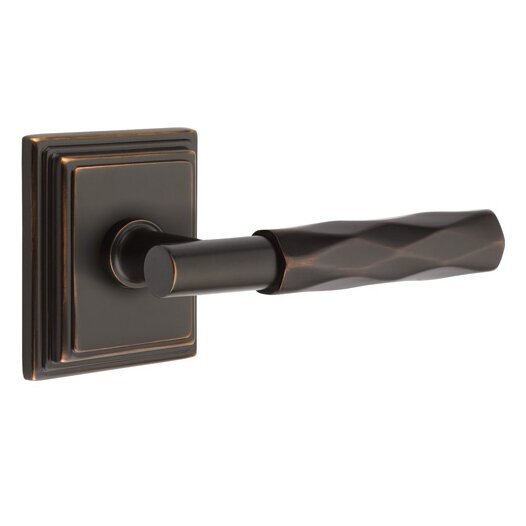 Emtek Passage Tribeca Right Handed Lever with T-Bar Stem and Wilshire Rose in Oil Rubbed Bronze