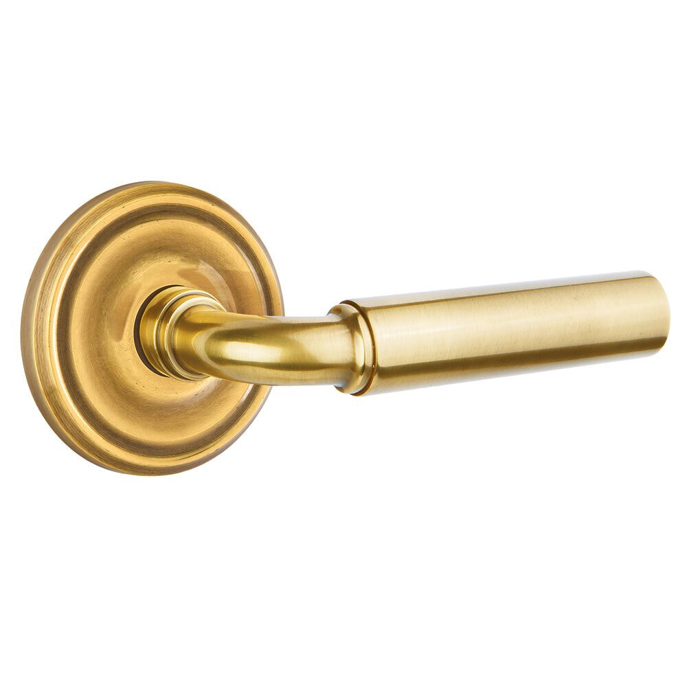 Emtek Privacy Right Handed Manning Door Lever With Regular Rose in French Antique Brass