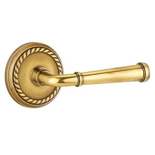 Emtek Privacy Right Handed Merrimack Lever With Rope Rose in French Antique Brass