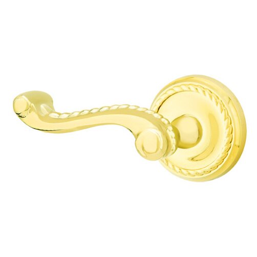 Emtek Privacy Left Handed Rope Lever With Rope Rose in Unlacquered Brass