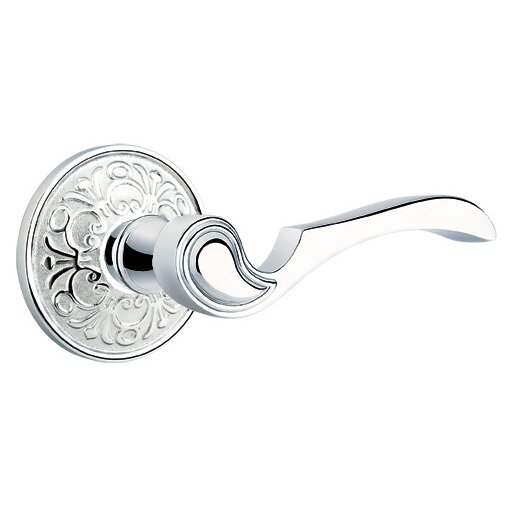Emtek Privacy Right Handed Coventry Lever With Lancaster Rose in Polished Chrome
