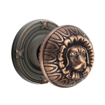 Emtek Privacy Dog Knob With Ribbon & Reed Rose in Oil Rubbed Bronze