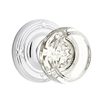 Emtek Georgetown Privacy Door Knob with Ribbon & Reed Rose in Polished Chrome
