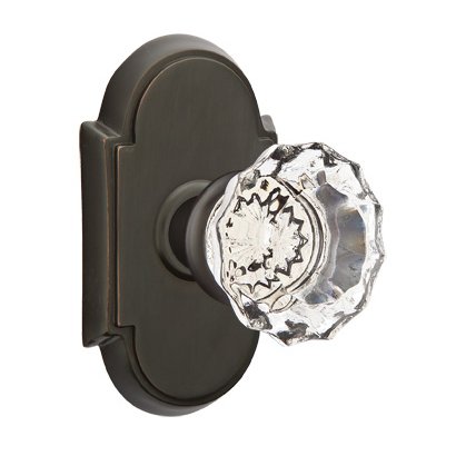 Emtek Astoria Privacy Door Knob with #8 Rose and Concealed Screws in Oil Rubbed Bronze