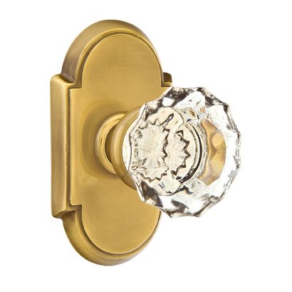 Emtek Astoria Privacy Door Knob with #8 Rose and Concealed Screws in French Antique Brass