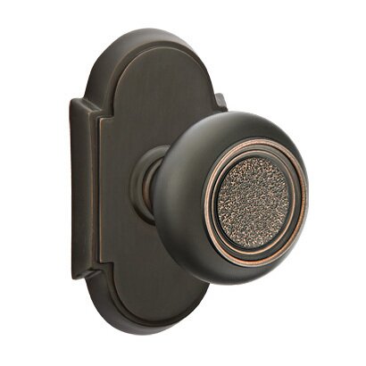 Emtek Privacy Belmont Knob With #8 Rose in Oil Rubbed Bronze