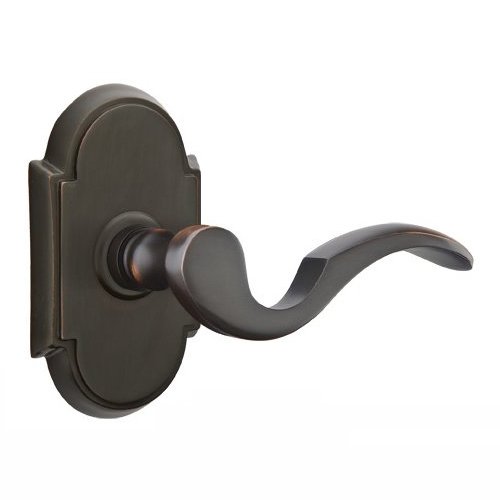 Emtek Privacy Right Handed Cortina Door Lever With #8 Rose in Oil Rubbed Bronze