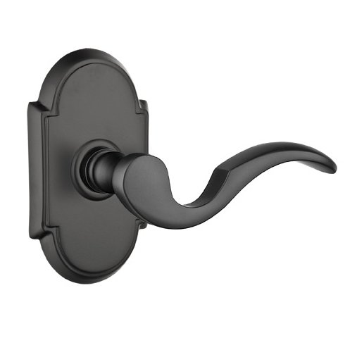 Emtek Privacy Right Handed Cortina Door Lever With #8 Rose in Flat Black