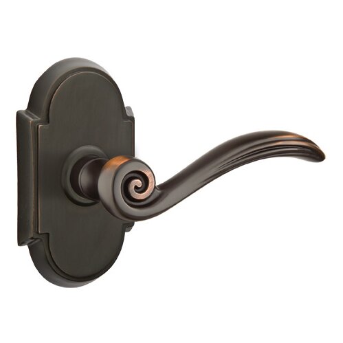 Emtek Privacy Right Handed Elan Lever With #8 Rose in Oil Rubbed Bronze