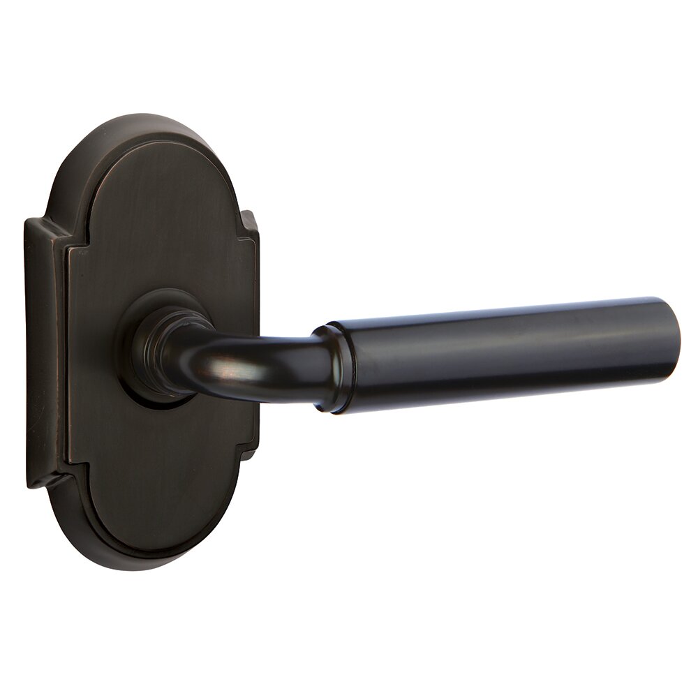 Emtek Privacy Right Handed Manning Door Lever With #8 Rose in Oil Rubbed Bronze