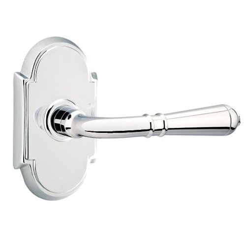 Emtek Privacy Right Handed Turino Door Lever With #8 Rose in Polished Chrome