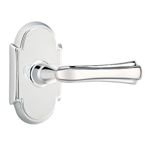Emtek Privacy Right Handed Wembley Lever With #8 Rose in Polished Chrome