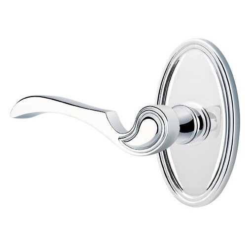 Emtek Privacy Left Handed Coventry Lever With Oval Rose in Polished Chrome