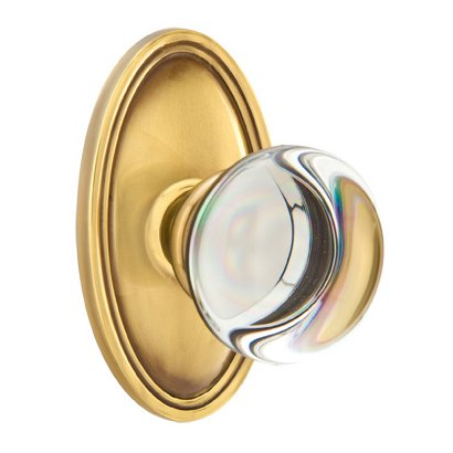 Emtek Providence Privacy Door Knob and Oval Rose with Concealed Screws in French Antique Brass
