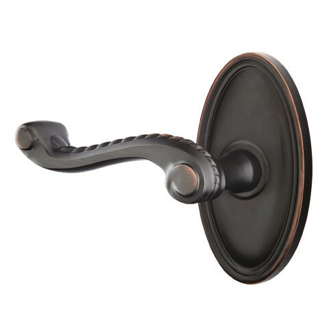 Emtek Privacy Left Handed Rope Lever With Oval Rose in Oil Rubbed Bronze